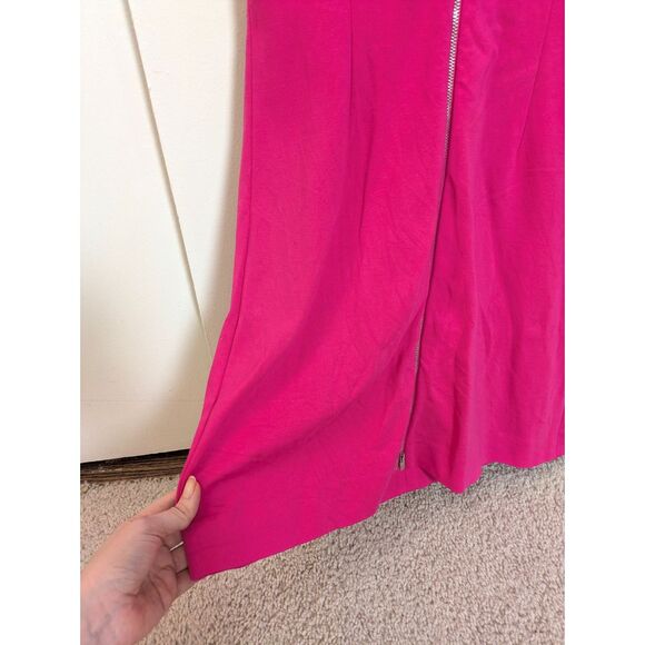 Diane von Furstenburg Carpreena Mini Hot Pink Sleeveless Dress w/ Pockets Sz 4 - Picture 9 of 11